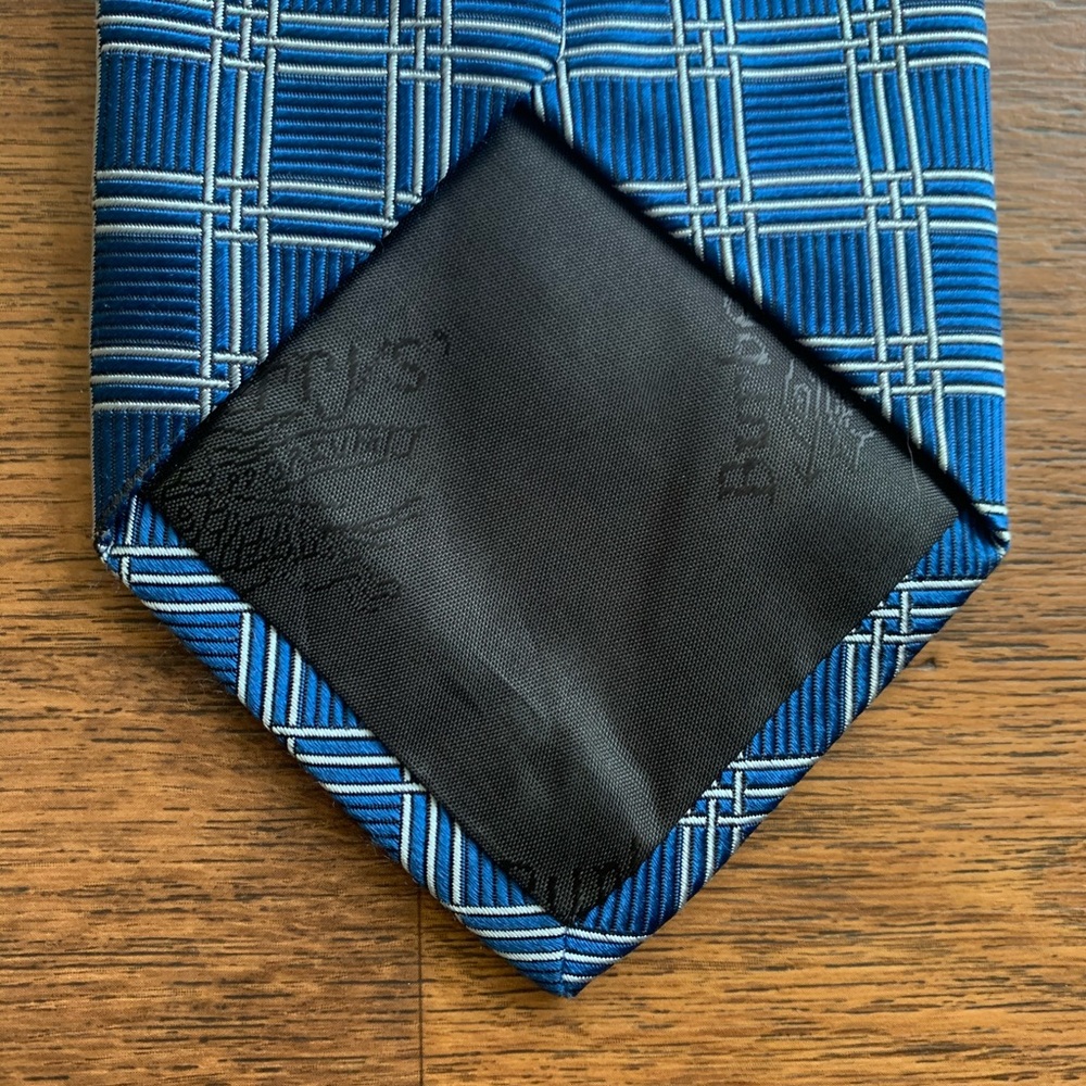 Burberry by Drakes Blue Check Tie - Picture 5 of 8